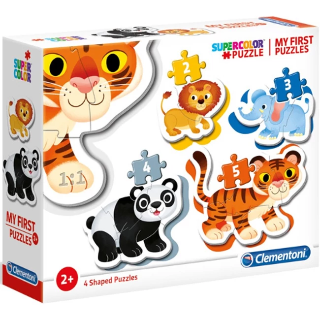 Vadállatok 4 az 1-ben Supercolor formapuzzle – Clementoni