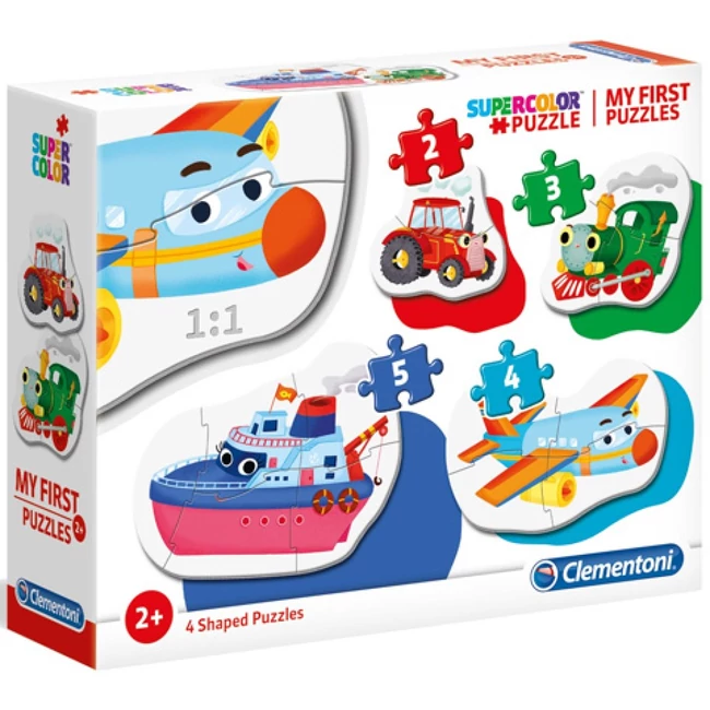 Járművek 4 az 1-ben Supercolor formapuzzle – Clementoni