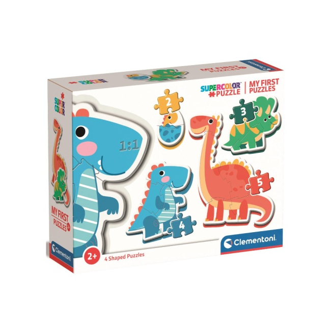 Dinoszauruszok 4 az 1-ben bébi puzzle 2–3-4–5 db-os – Clementoni