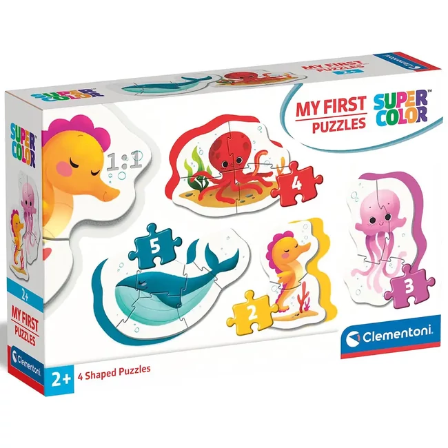 MyFirst Puzzle: 4 az 1-ben víz alatti állatok Supercolor bébi puzzle – Clementoni