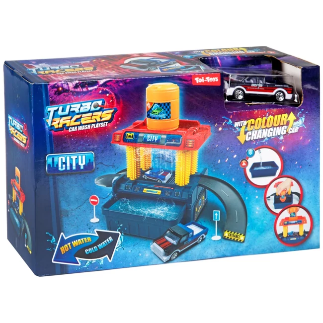Turbo Racers Autómosó pályaszett kisautóval több színváltozatban