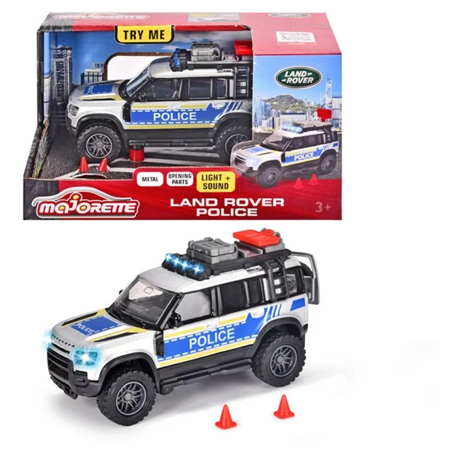 Majorette: Land Rover fém rendőrautó fénnyel és hanggal 12 cm – Simba Toys