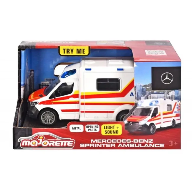 Majorette: Mercedes-Benz Sprinter mentőautó fénnyel és hanggal – Simba Toys