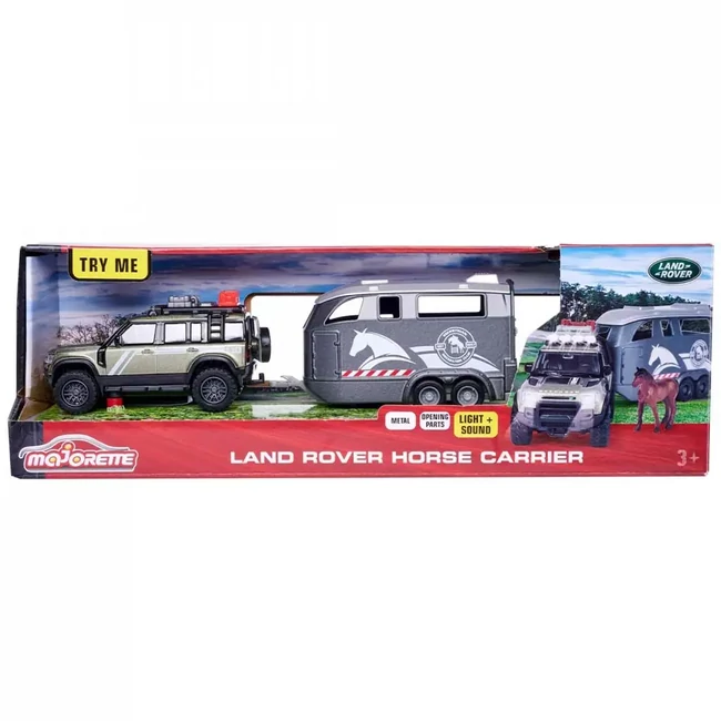 Majorette: Land Rover lószállító utánfutóval fénnyel és hanggal – Simba Toys