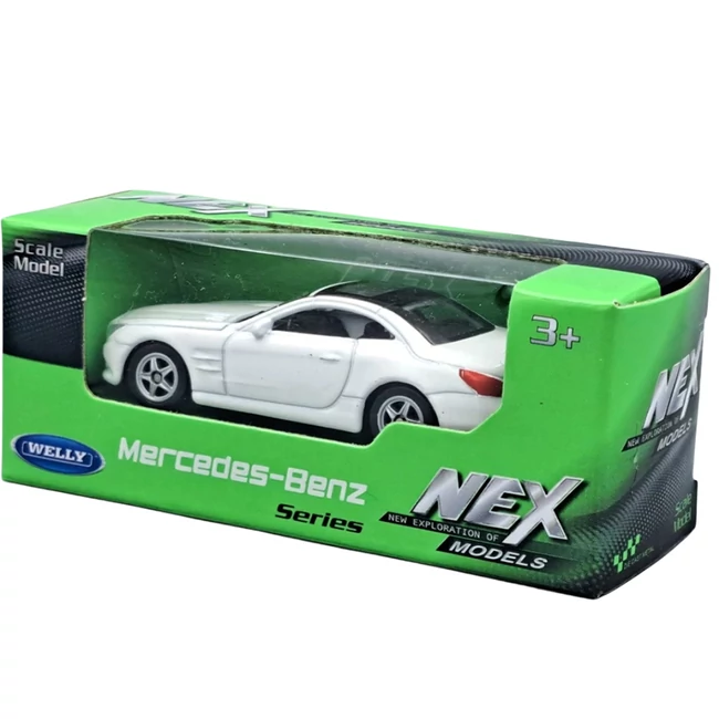 Welly: Mercedes-Benz SL500 fehér fém kisautó modell 1/64