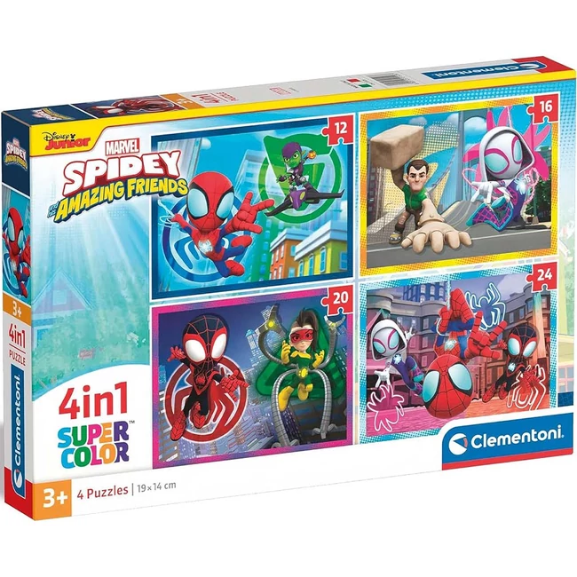 Marvel Spidey 4 az 1-ben Supercolor puzzle – Clementoni