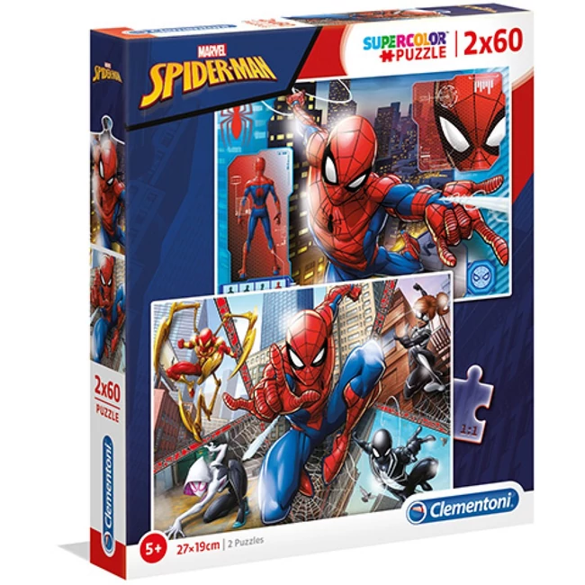 Marvel Pókemeber Supercolor 2 az 1-ben puzzle 2×60 db-os – Clementoni
