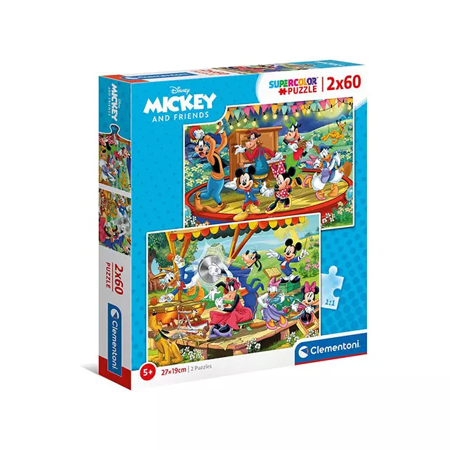 Mickey egér Supercolor 2 az 1-ben puzzle 2×60 db-os – Clementoni