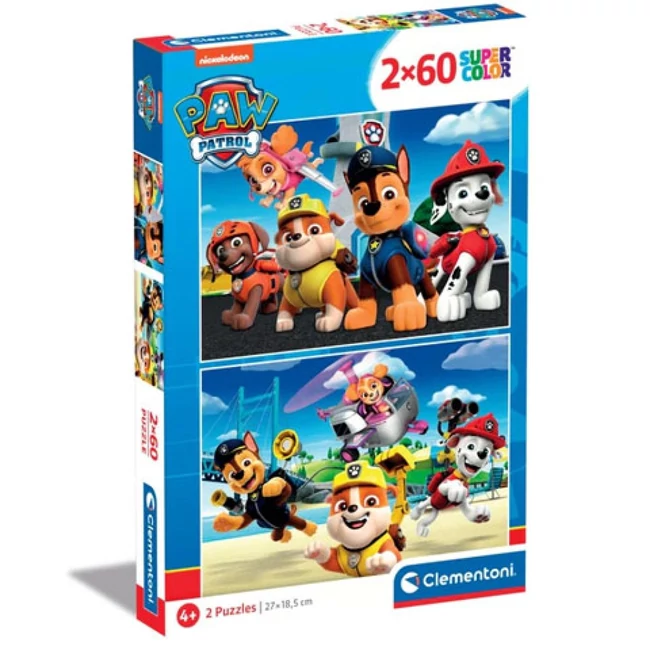 Mancs őrjárat Supercolor 2 az 1-ben 2×60 db-os puzzle – Clementoni