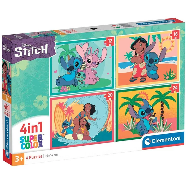 Disney Stitch 4az1-ben Supercolor puzzle – Clementoni