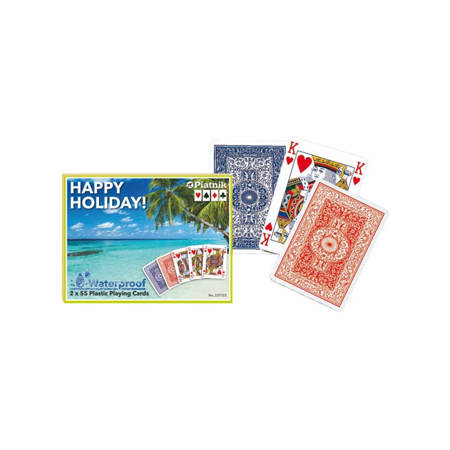 Happy Holiday vízálló plasztik römi kártya 2×55 lap – Piatnik