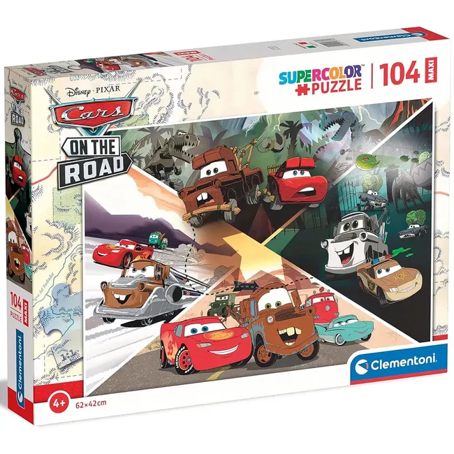 Verdák úton 104 db-os maxi supercolor puzzle – Clementoni