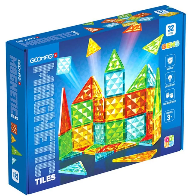 Geomag Mágneses Építőlapok - Drágakő 32db-os szett