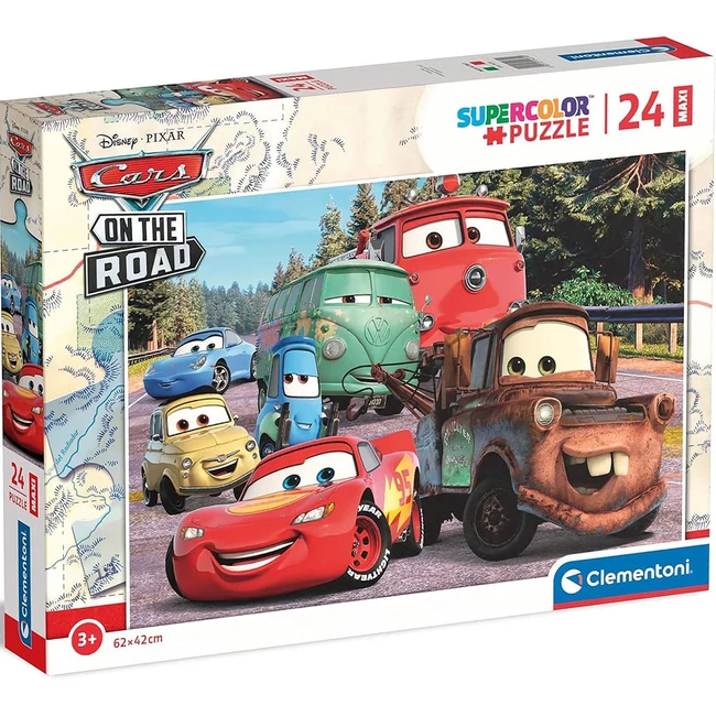 Verdák Az úton 24 db-os maxi supercolor puzzle – Clementoni