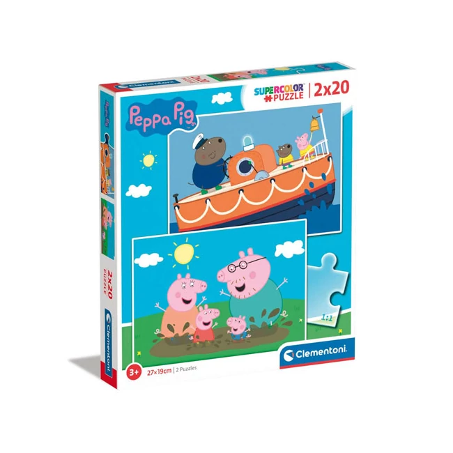 Peppa malac Supercolor 2 az 1-ben 2×20 db-os puzzle – Clementoni