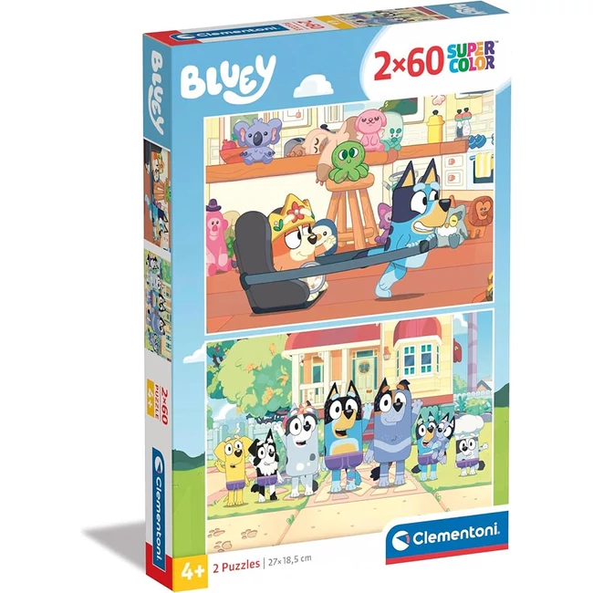 Bluey 2×60 db-os supercolor puzzle – Clementoni