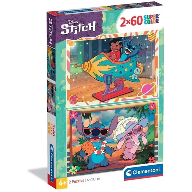 Disney Stitch 2×60 db-os Supercolor puzzle – Clementoni