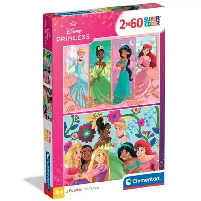 Disney Hercegnők 2×60 db-os Supercolor puzzle – Clementoni