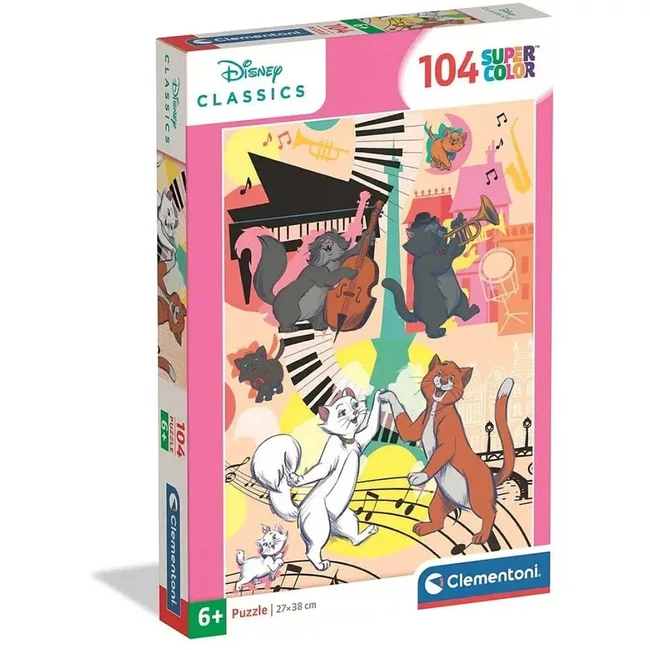Disney Macskarisztokraták 104 db-os supercolor puzzle – Clementoni