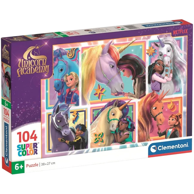 Unikornis Akadémia együtt az unikornisokkal 104 db-os Supercolor puzzle – Clementoni