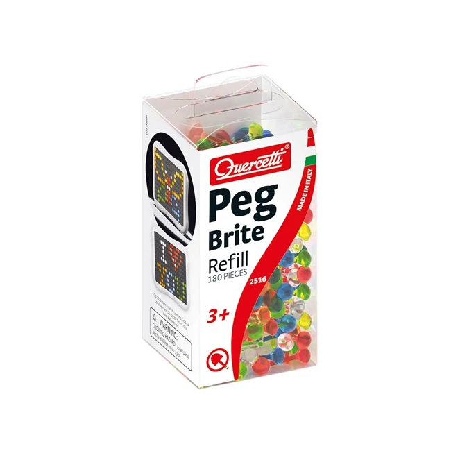 Quercetti: Peg Brite világító kristály pötyi utántöltő szett 180 db-os