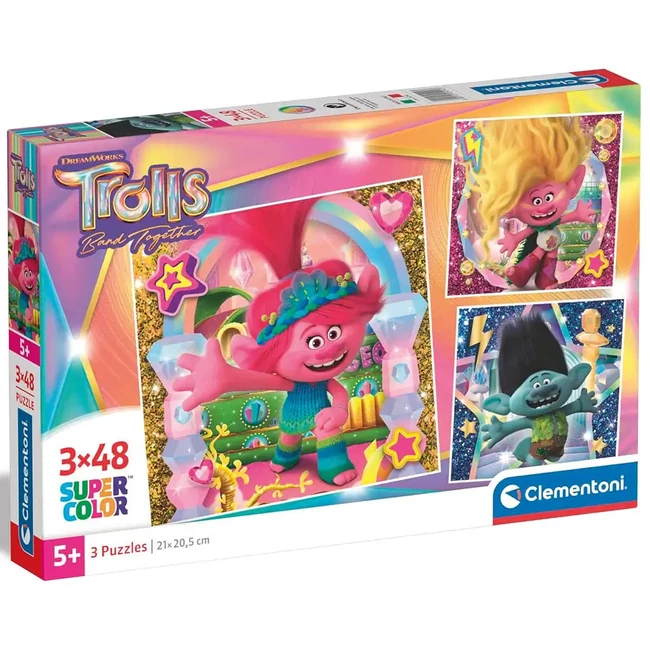 Trollok 3.: 3 az 1-ben 48 db-os puzzle szett – Clementoni