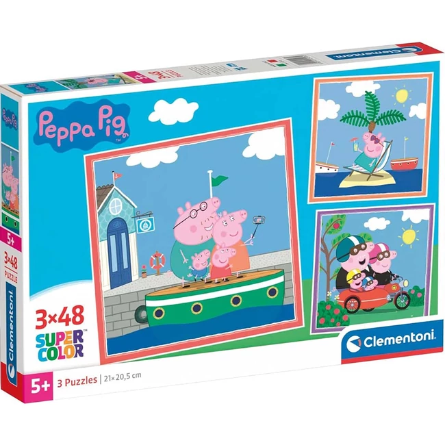 Peppa malac 3×48 db-os Supercolor puzzle – Clementoni
