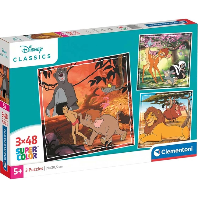 Disney klasszikusok 3×48 db-os Supercolor puzzle – Clementoni