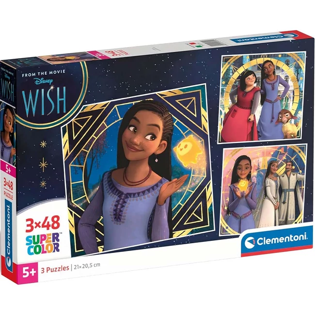 Disney Wish 3×48 db-os Supercolor puzzle – Clementoni