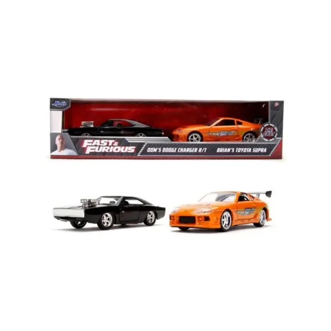 Halálos iramban: Twin Pack Dodge Charger R/T és Toyota Supra fém járgányok dupla csomag 1/32 – Simba Toys