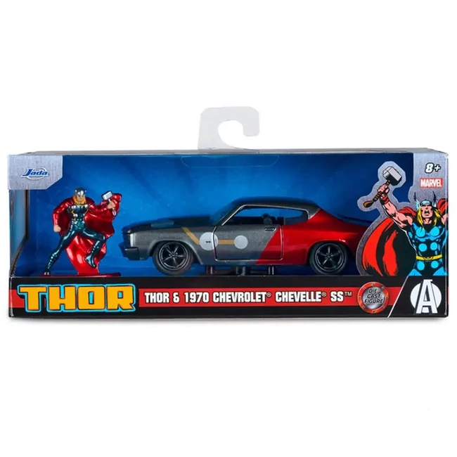 Marvel Thor figura és 1970 Chevrolet Chevelle SS autómodell 1/32 – Simba Toys