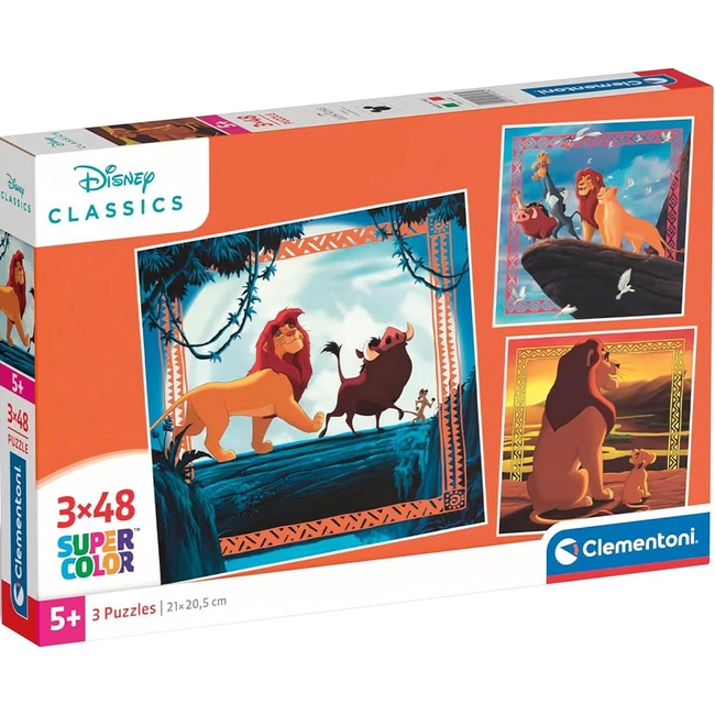 Oroszlánykirály 3×48 db-os Supercolor puzzle – Clementoni