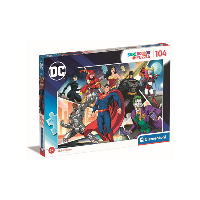 DC Comics: Az igazság ligája kollázs 104 db-os puzzle – Clementoni