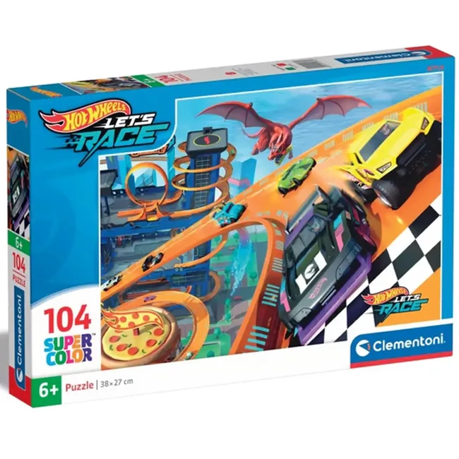 Hot Wheels verseny 104 db-os supercolor puzzle – Clementoni