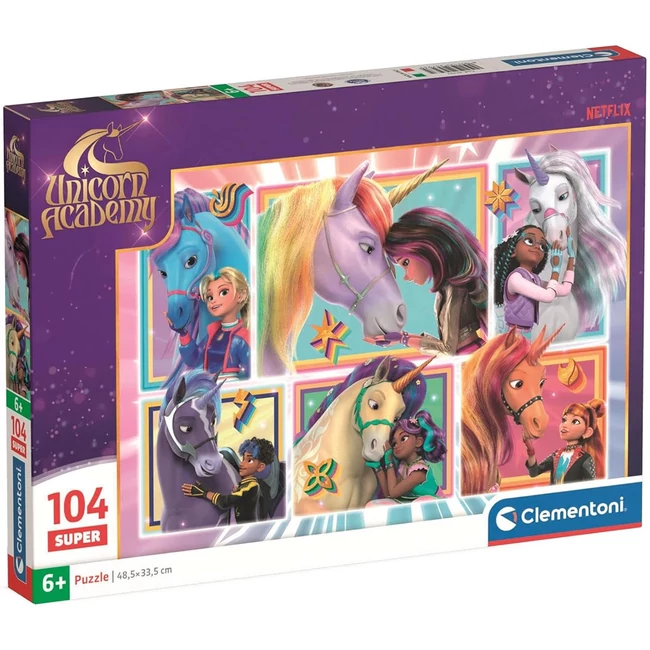 Unikornis Akadémia varázslatos portrék 104 db-os puzzle – Clementoni
