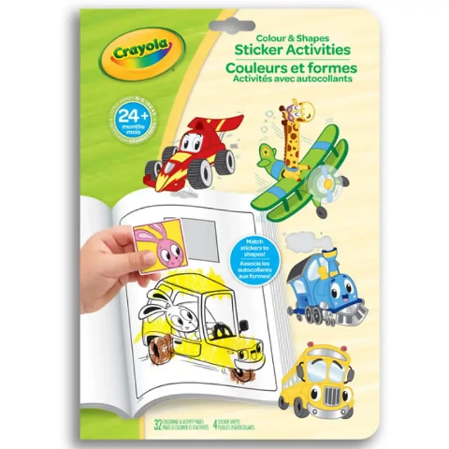 Crayola Mini Kids: Járgányok 32 oldalas színezőfüzet matricákkal