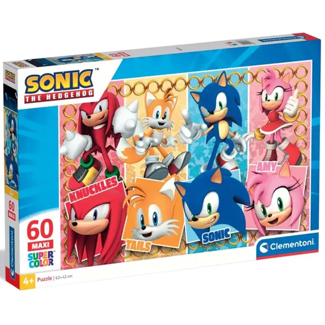 Sonic és barátai 60 db-os maxi supercolor puzzle – Clementoni