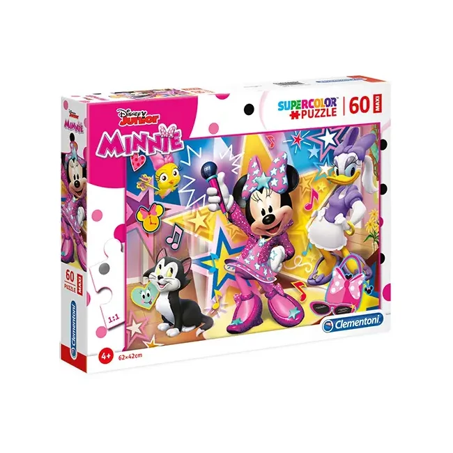 Minnie egér és boldog segítői Supercolor Maxi puzzle 60 db-os – Clementoni