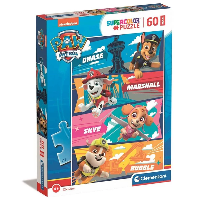 Mancs Őrjárat A szuperhős kutyik 60 db-os maxi supercolor puzzle – Clementoni