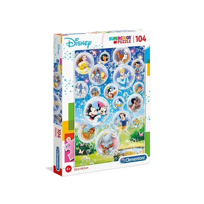 Disney mesehősök Supercolor puzzle 104 db-os – Clementoni