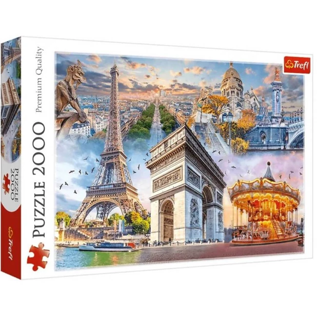 A legfontosabb látnivalók Párizsban, Franciaország 2000 db-os puzzle – Trefl