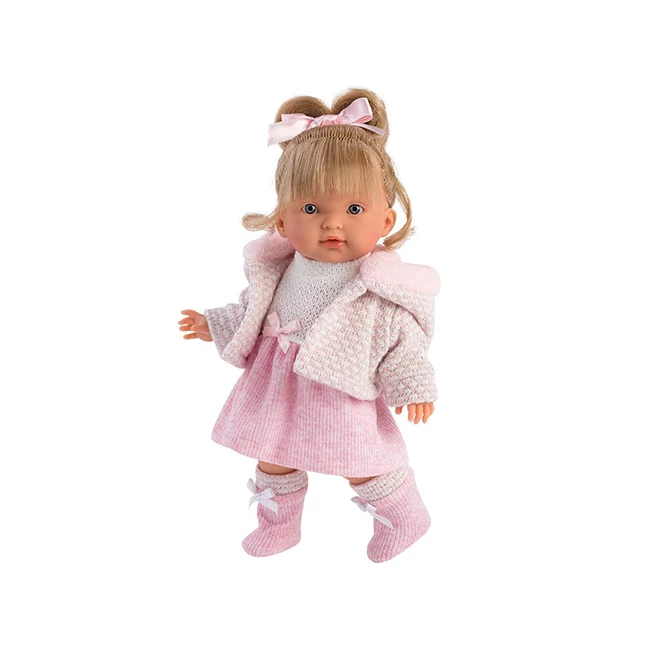 Llorens: Valeria 28 cm-es baba rózsaszín ruhában