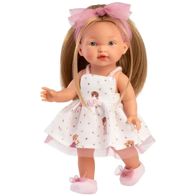 Llorens: Valeria 28 cm-es baba mintás szoknyában