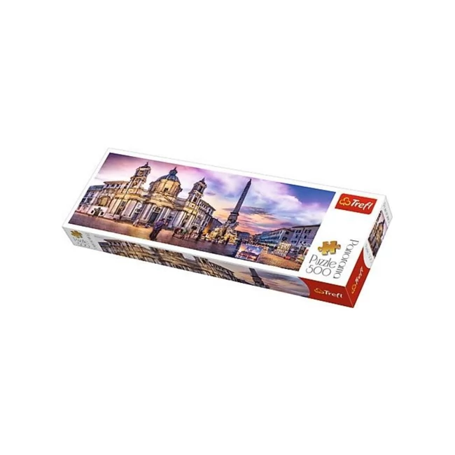 Piazza Navona, Róma Panoráma puzzle 500 db-os – Trefl