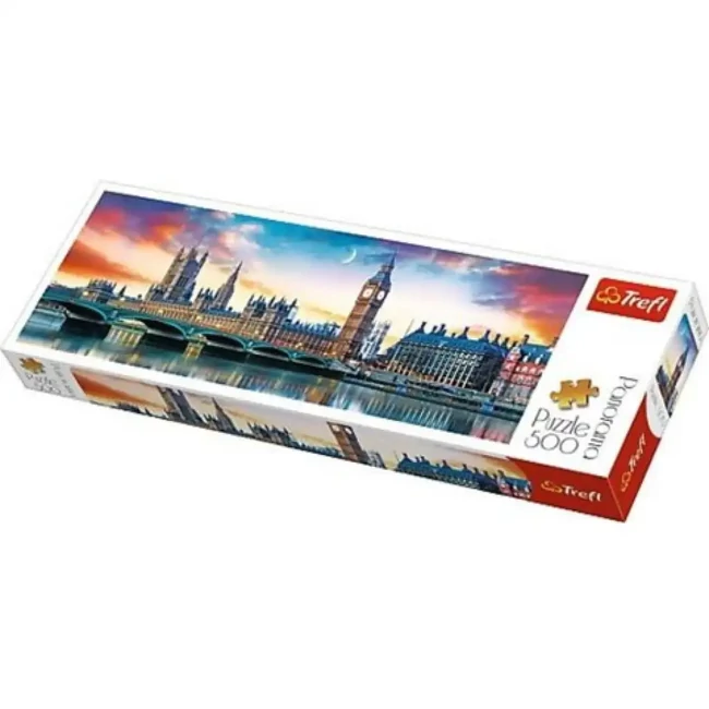 A Big Ben és a Westminsteri apátság, London Panoráma puzzle 500 db-os – Trefl