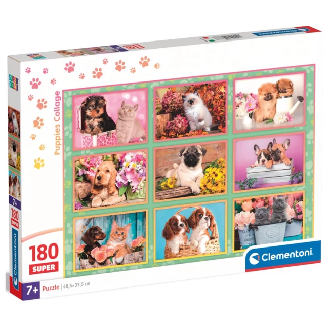 Kutya- és cicakölykök Super puzzle 180 db-os – Clementoni