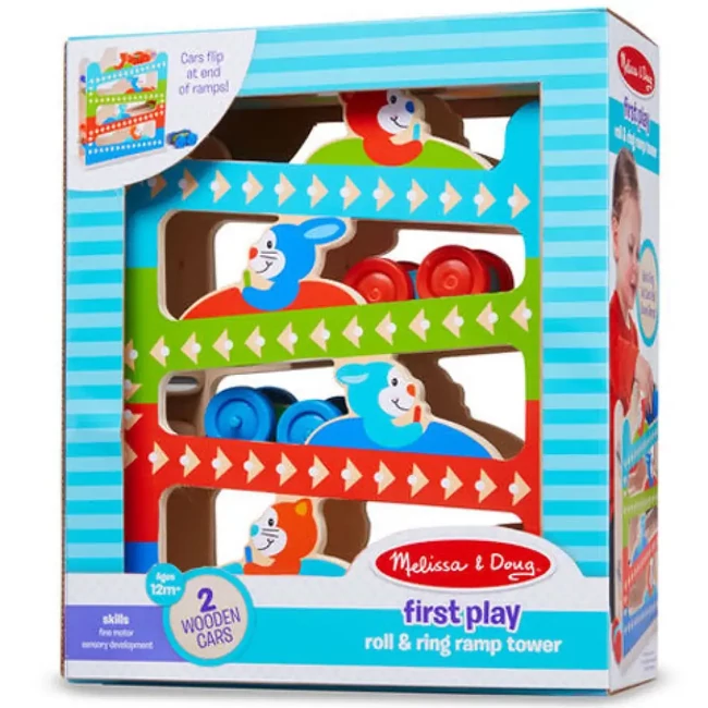 Cikk-cakk autópálya fa játék 2 db autóval – Melissa & Doug