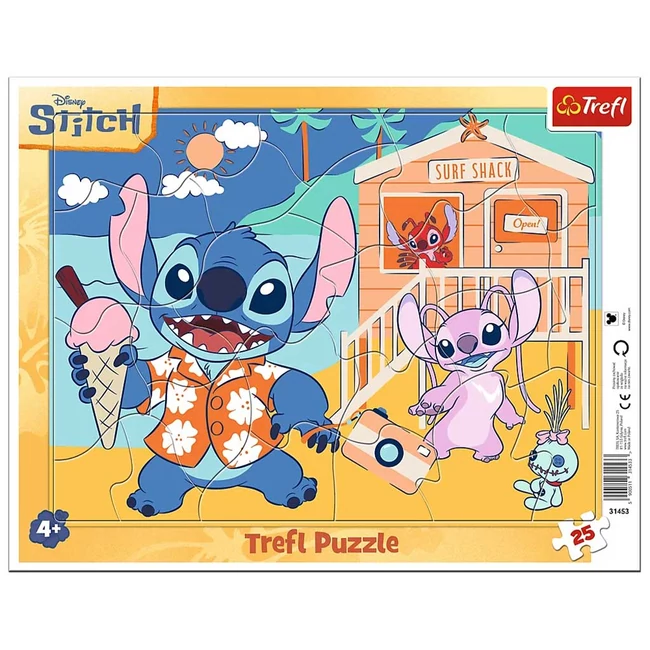 Disney Stitch a tengerparton 25 db-os keretes puzzle – Trefl