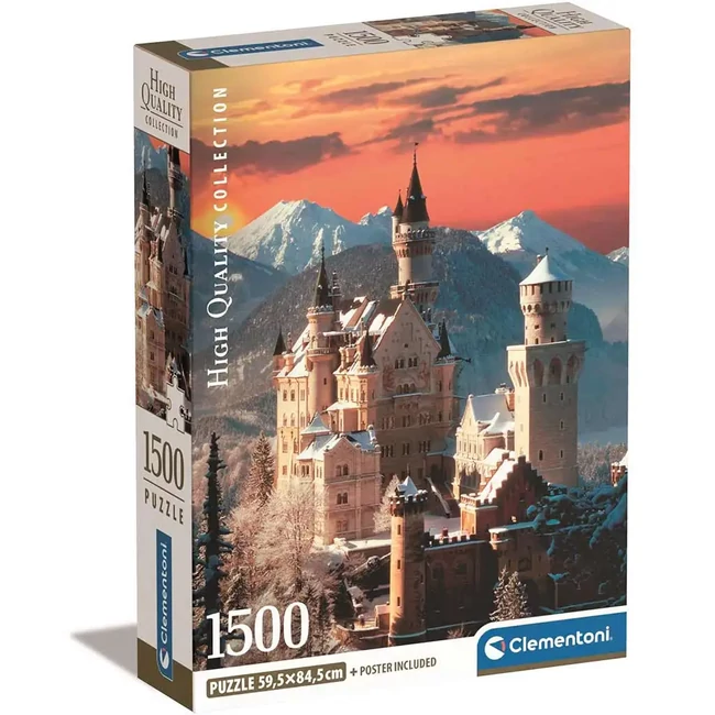 Neuschwastein kastély 1500 db-os HQC puzzle 59,5×84,5 cm – Clementoni
