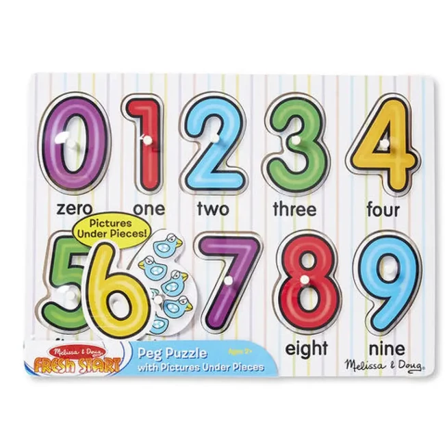 Számok fa puzzle fogantyúval – Melissa & Doug